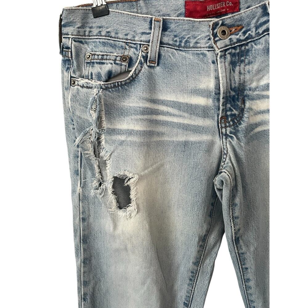 Vtg. Hollister Co Low-Rise Flare Jean 4 R 100% Cotton Boho Distressed Y2K Ripped - Picture 6 of 16